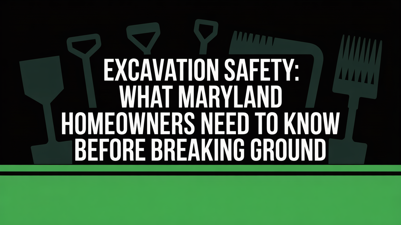 Excavation Safety: What Maryland Homeowners Need to Know Before Breaking Ground