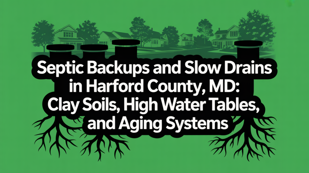 Septic Backups and Slow Drains in Harford County, MD Clay Soils, High Water Tables, and Aging Systems